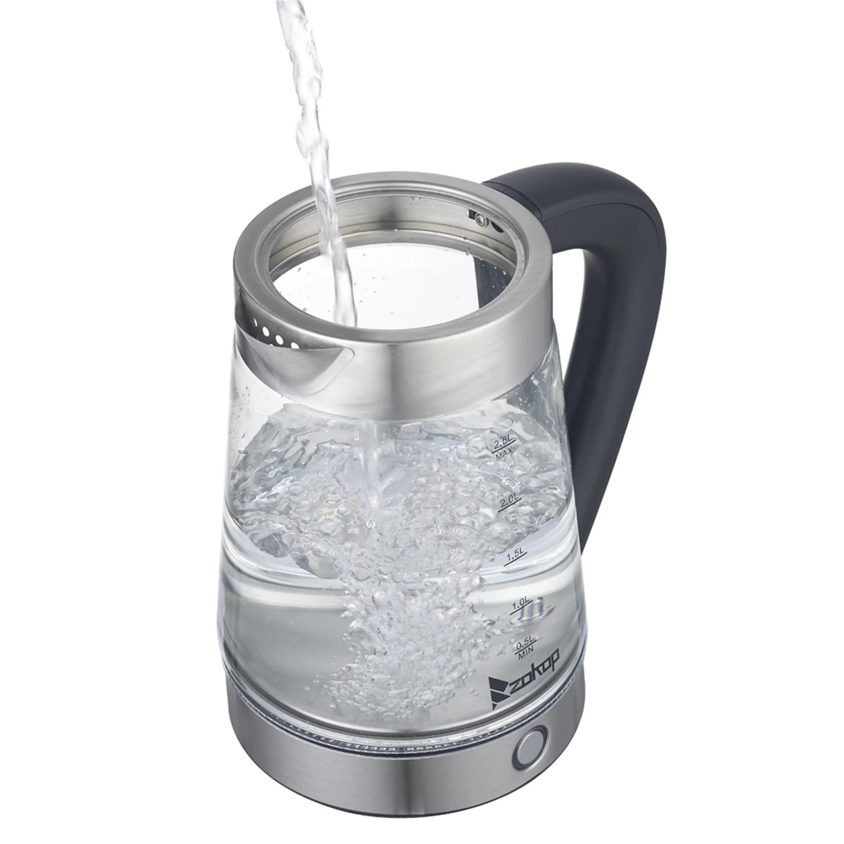 Black 2.5L Stainless Steel Electric Glass Kettle I4606