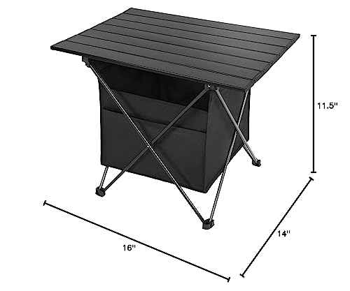 Portable Folding Aluminum Alloy Camping Table with Storage and Carry Bag P8188