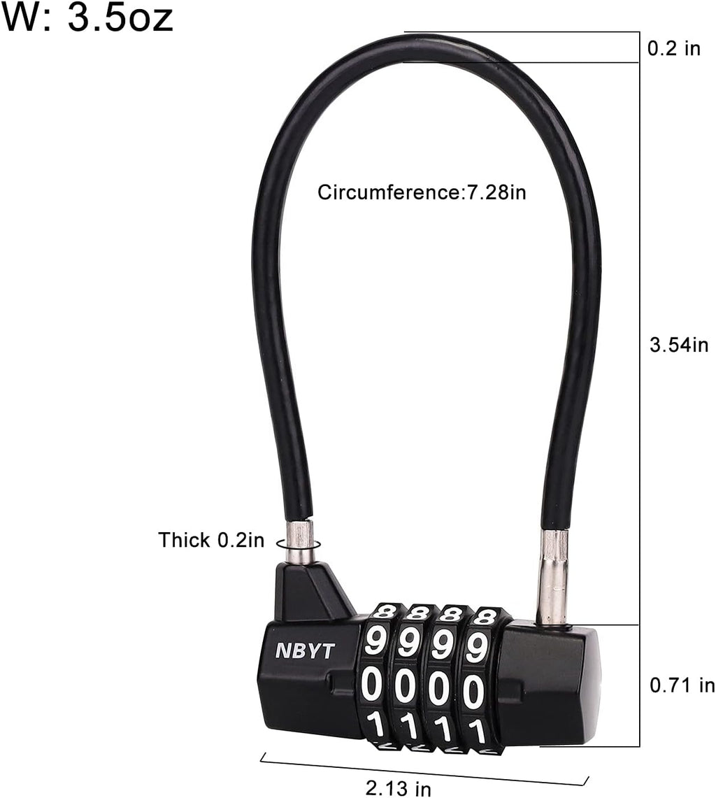 4 Digit Combination Padlock with Long Shackle I93809