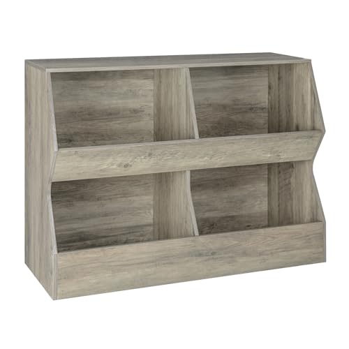 4 Cubby Wooden Toy Storage Bookshelf M746463
