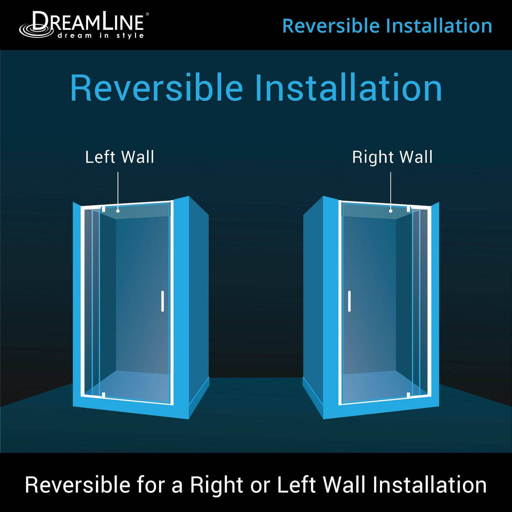 Semi-Frameless Pivot Shower Door in Brushed Nickel C85080