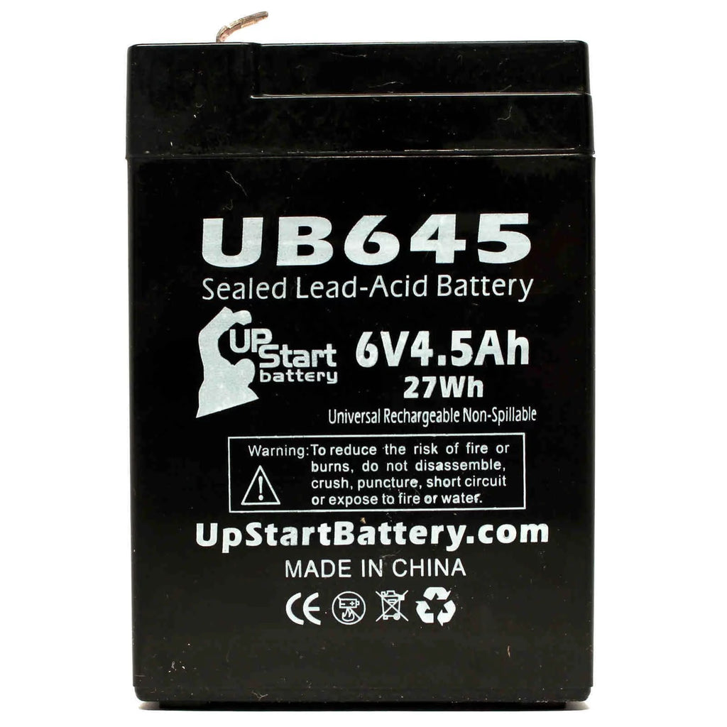 4x Pack 6V 4.5Ah Sealed Lead Acid Battery with F1 to F2 Terminal Adapters C1387