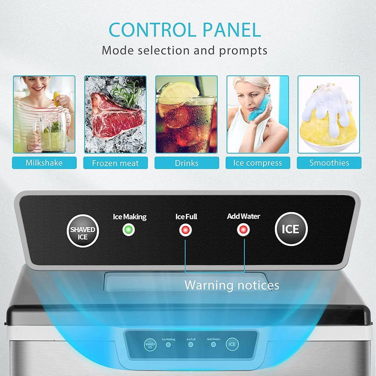 2 in 1 Countertop Ice Maker & Ice Shaver Machine V396016