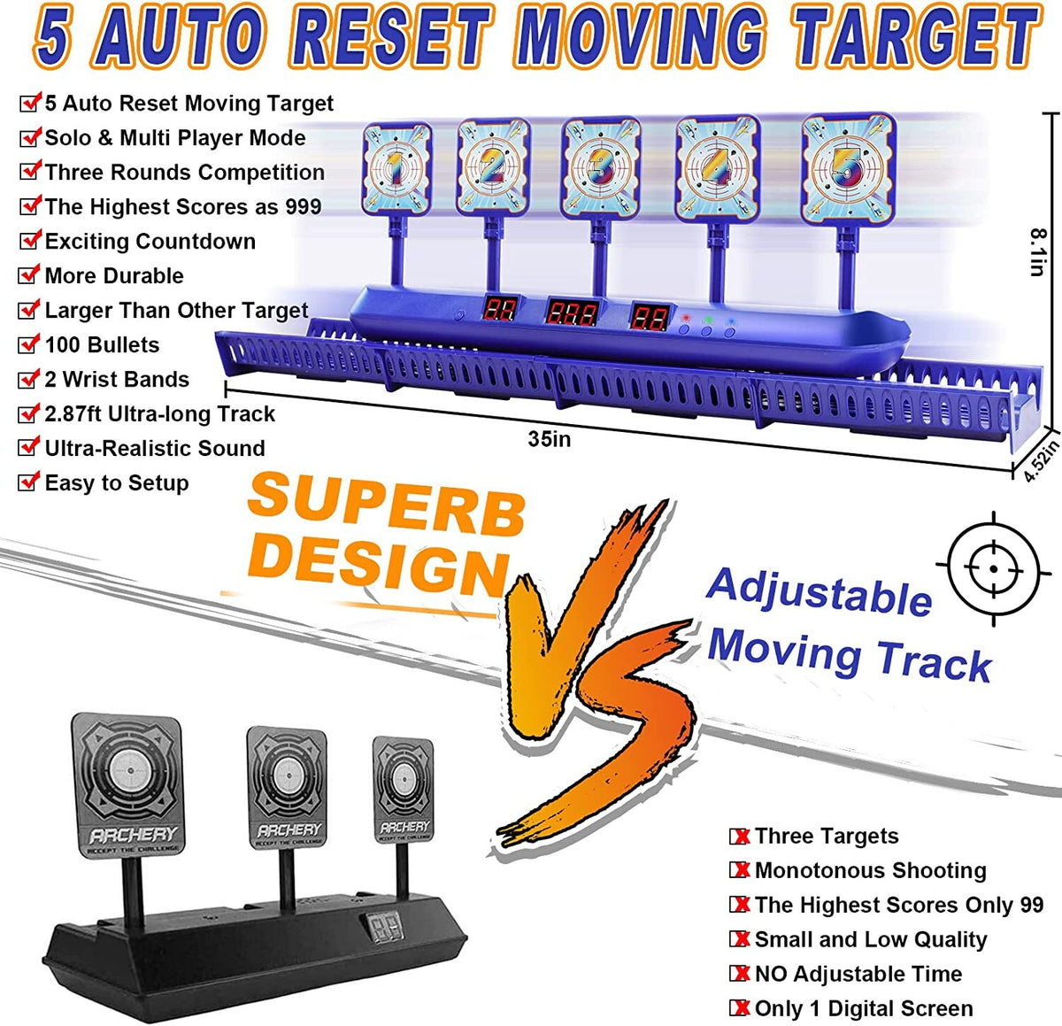 Electronic Scoring Moving Target Toy for Nerf Gun Practice X338