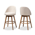 Beige Swivel 2-Piece Bar Stool Set A97808