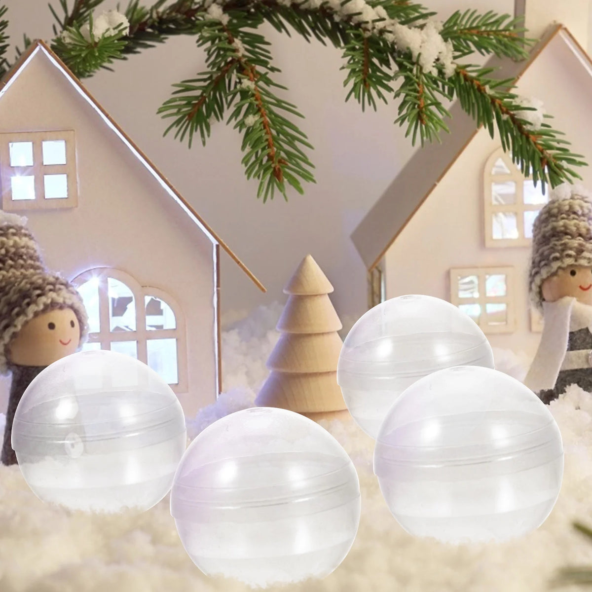 50pcs Plastic Transparent Fillable Grab Balls B30418