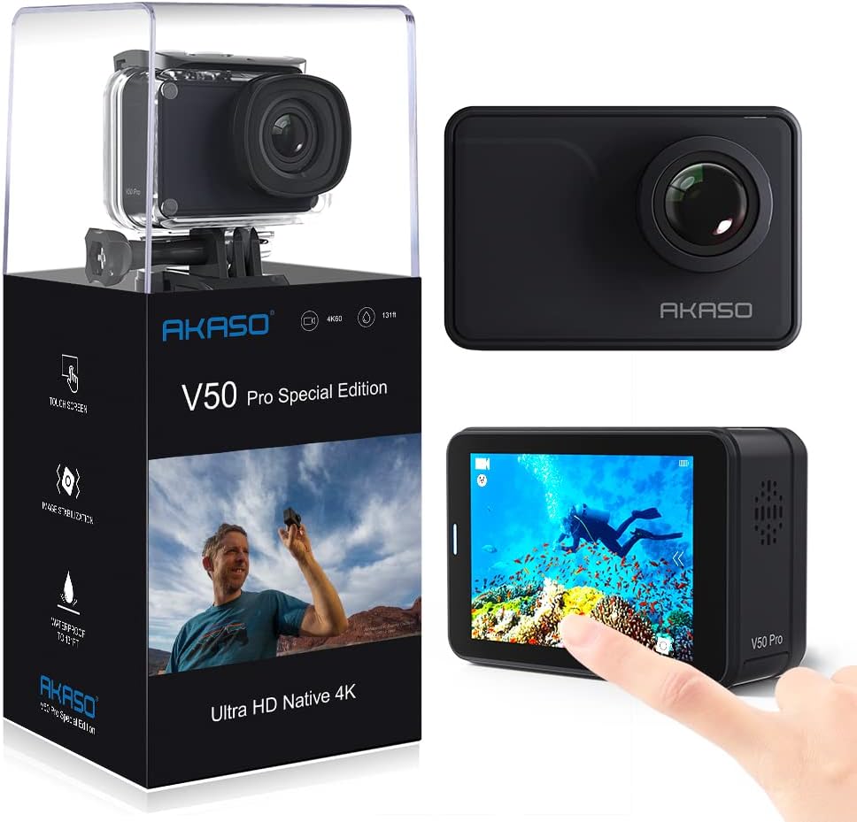4K30fps 20MP WiFi Action Camera with EIS Touch Screen 100 feet Waterproof Camera T575