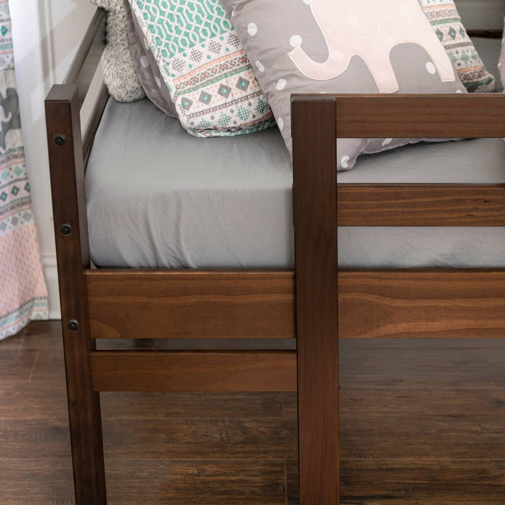 Twin Solid Wood Low Loft Bed Walnut J89116