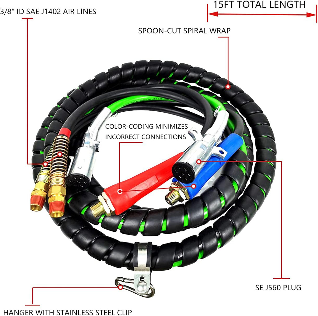15ft 3in ABS & Air Power Line Hose Wrap J542