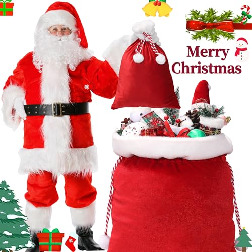 2 Pcs Christmas Velvet Drawstring Bags T8269