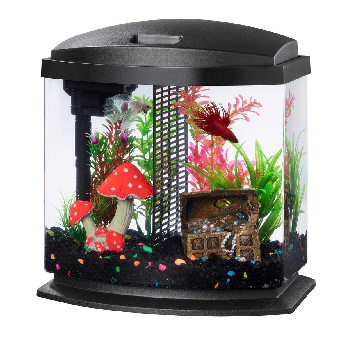 2.5 Gal LED Aquarium Kit Black J468