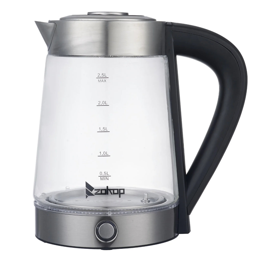Black 2.5L Stainless Steel Electric Glass Kettle I4606