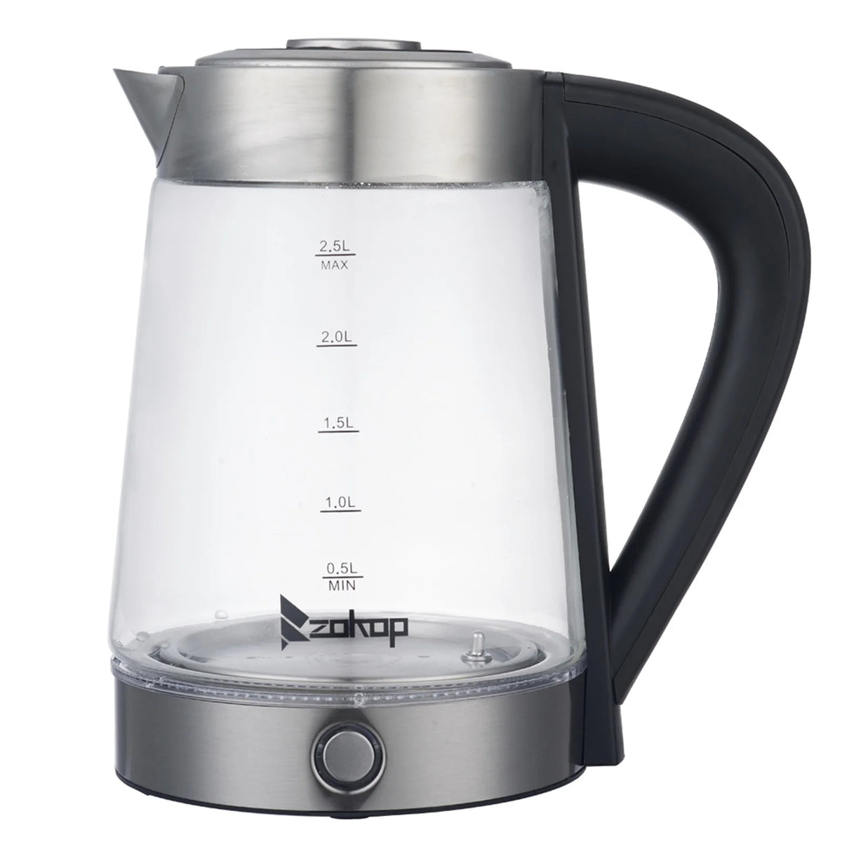 Black 2.5L Stainless Steel Electric Glass Kettle I4606