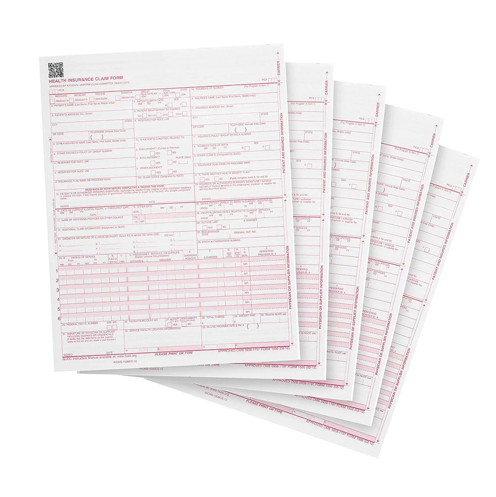 CMS 1500 Claim Forms 500 Sheets Y63341