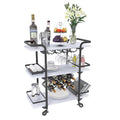 Black 3 Tier Bar Cart with Wheels R9357