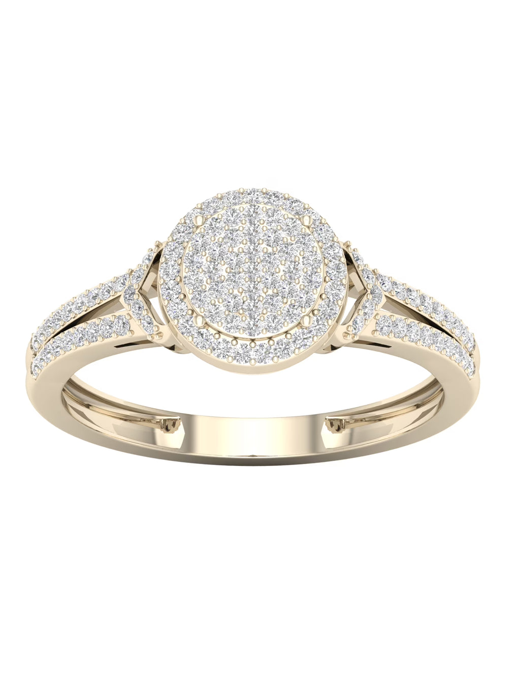 1/4Ct TDW Diamond 10K Yellow Gold Halo Engagement Ring H22692