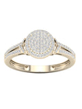 1/4Ct TDW Diamond 10K Yellow Gold Halo Engagement Ring H22692