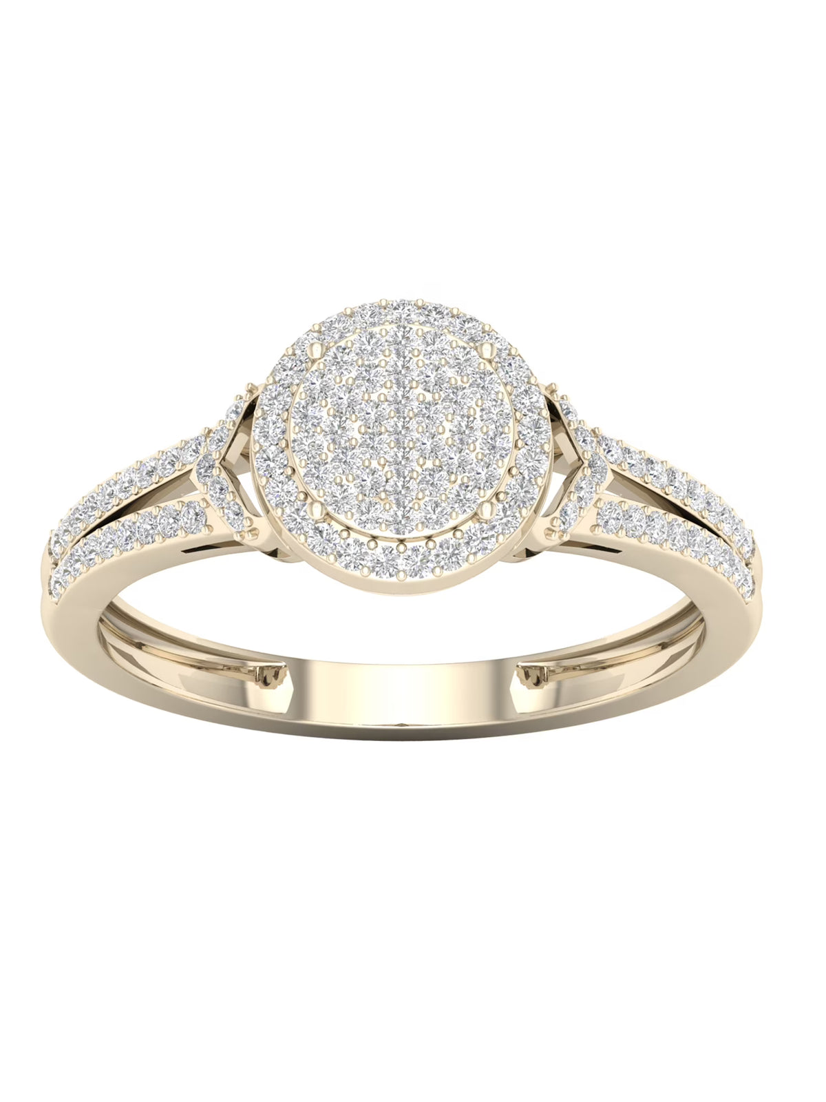 1/4Ct TDW Diamond 10K Yellow Gold Halo Engagement Ring H22692