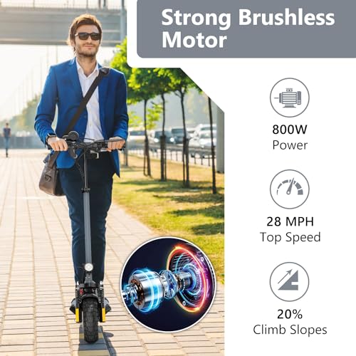 800W 28 MPH 10" Off Road Tires Folding Electric Scooter Q304