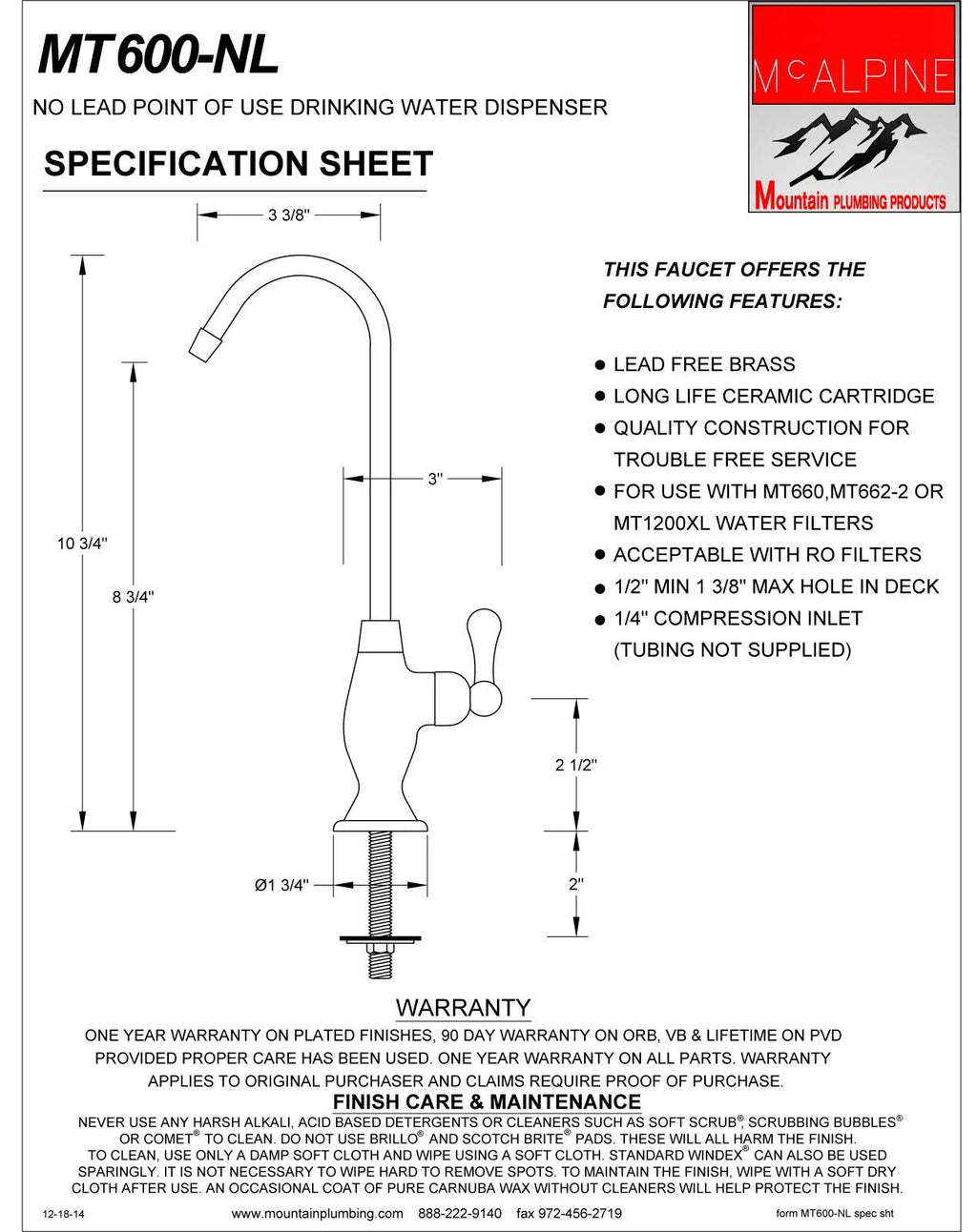 Polished Nickel Point-of-Use Drinking Faucet T466