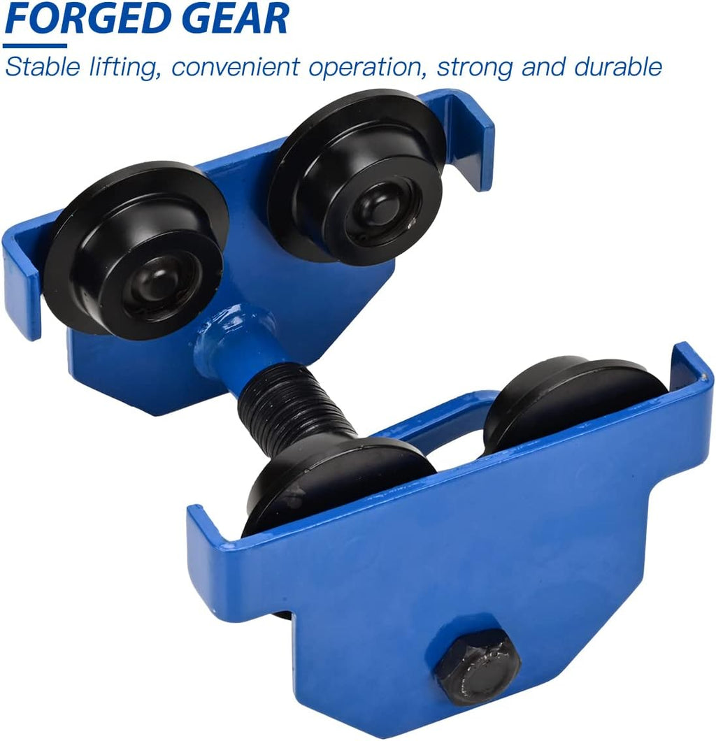 Heavy Duty Push Beam Trolley, 2200LBS Capacity, 2.1-6 in Adjustable Flange, Pack of 2 K9636