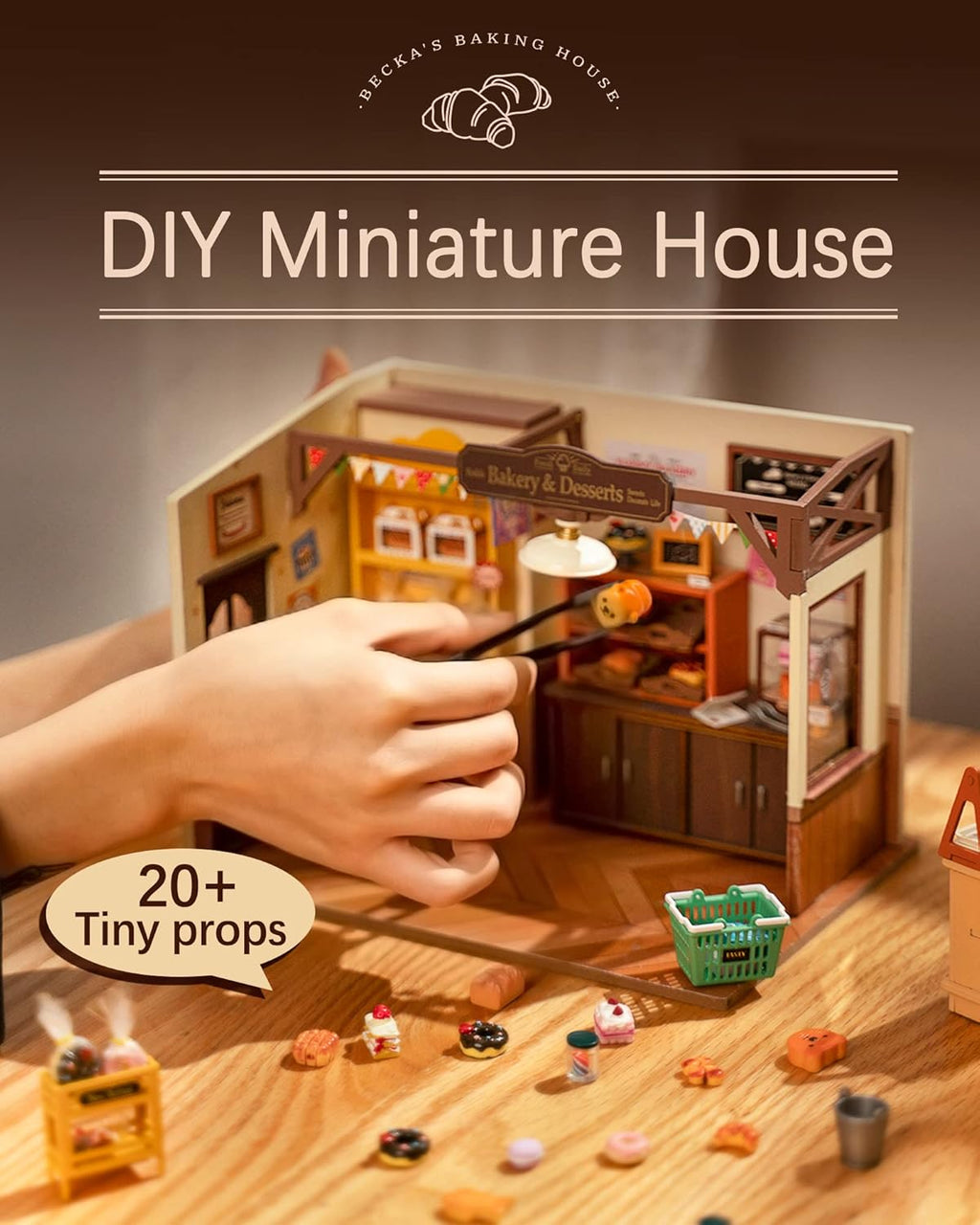 Miniature Dollhouse Kit with LED Lights A64475