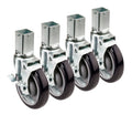 1-1/4 Square Post Shelving Caster 5 Wheel (Set of 4) E881
