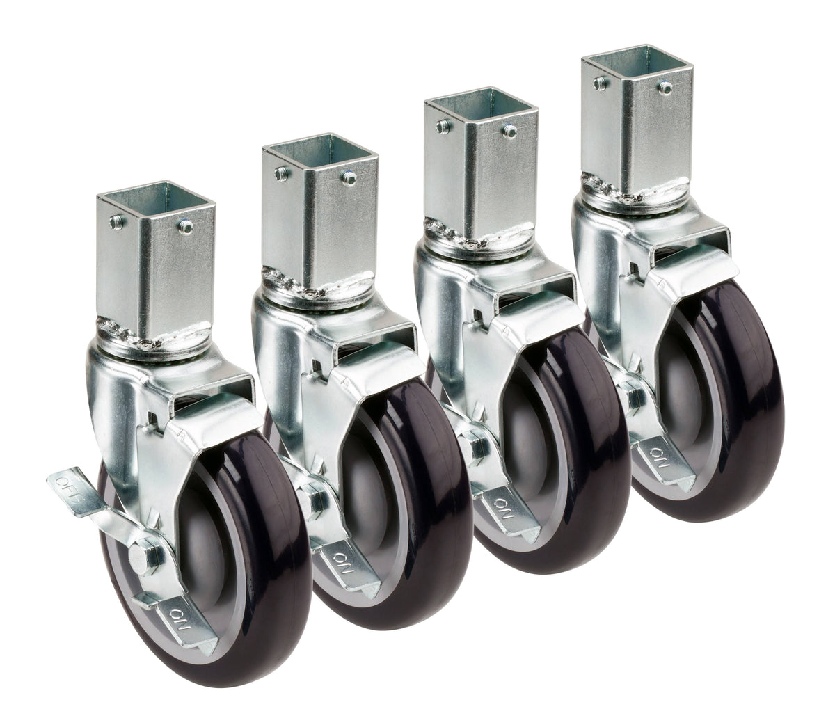 1-1/4 Square Post Shelving Caster 5 Wheel (Set of 4) E881