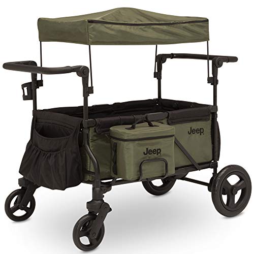 Black/Green Stroller Wagon with Cooler Bag and Parent Organizer J394622
