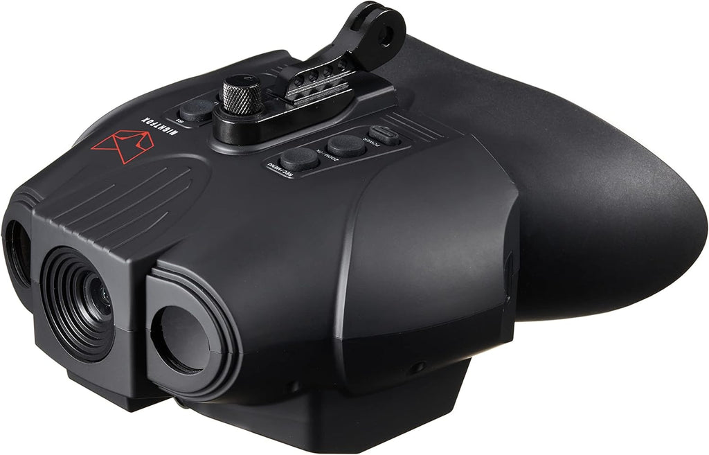 Red HD Digital Night Vision Goggles with 1x Magnification, 940nm Infrared, 1080p Video, USB Rechargeable U6752