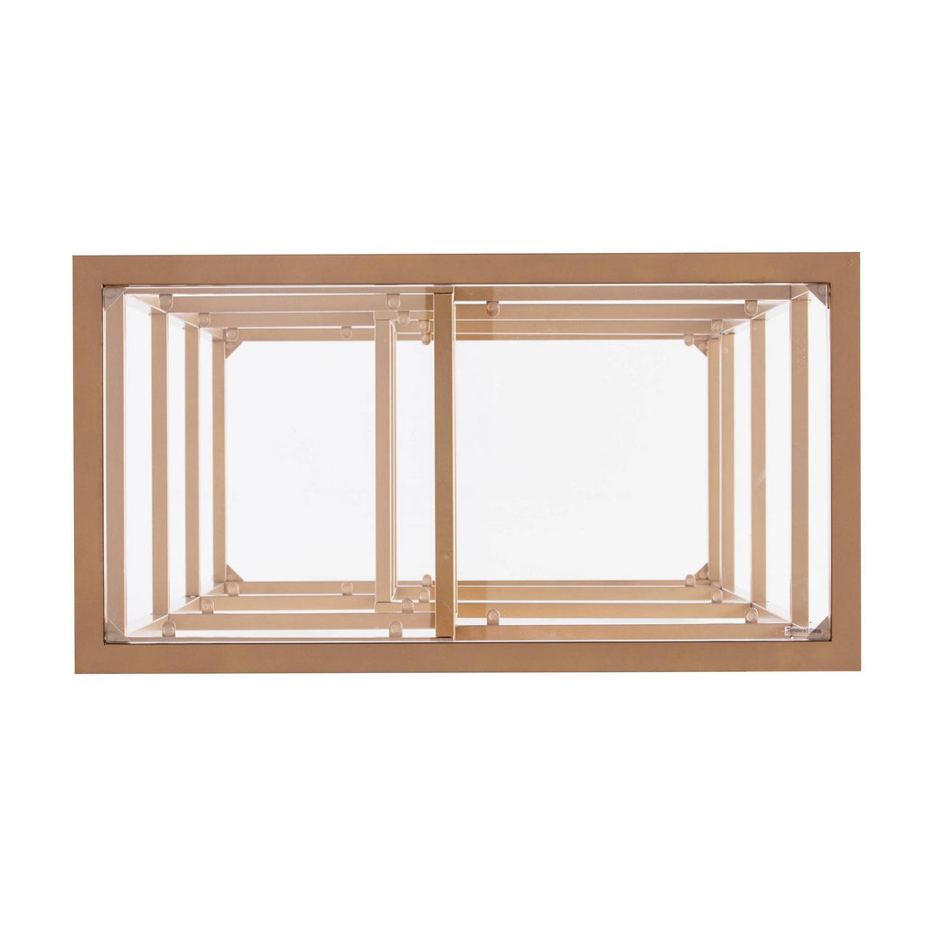 Gold Metal Glass Etagere Bookcase I7682