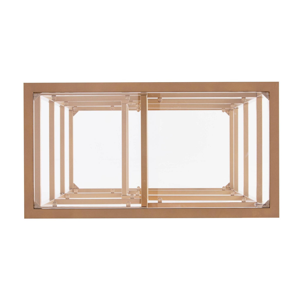 Gold Metal Glass Etagere Bookcase I7682
