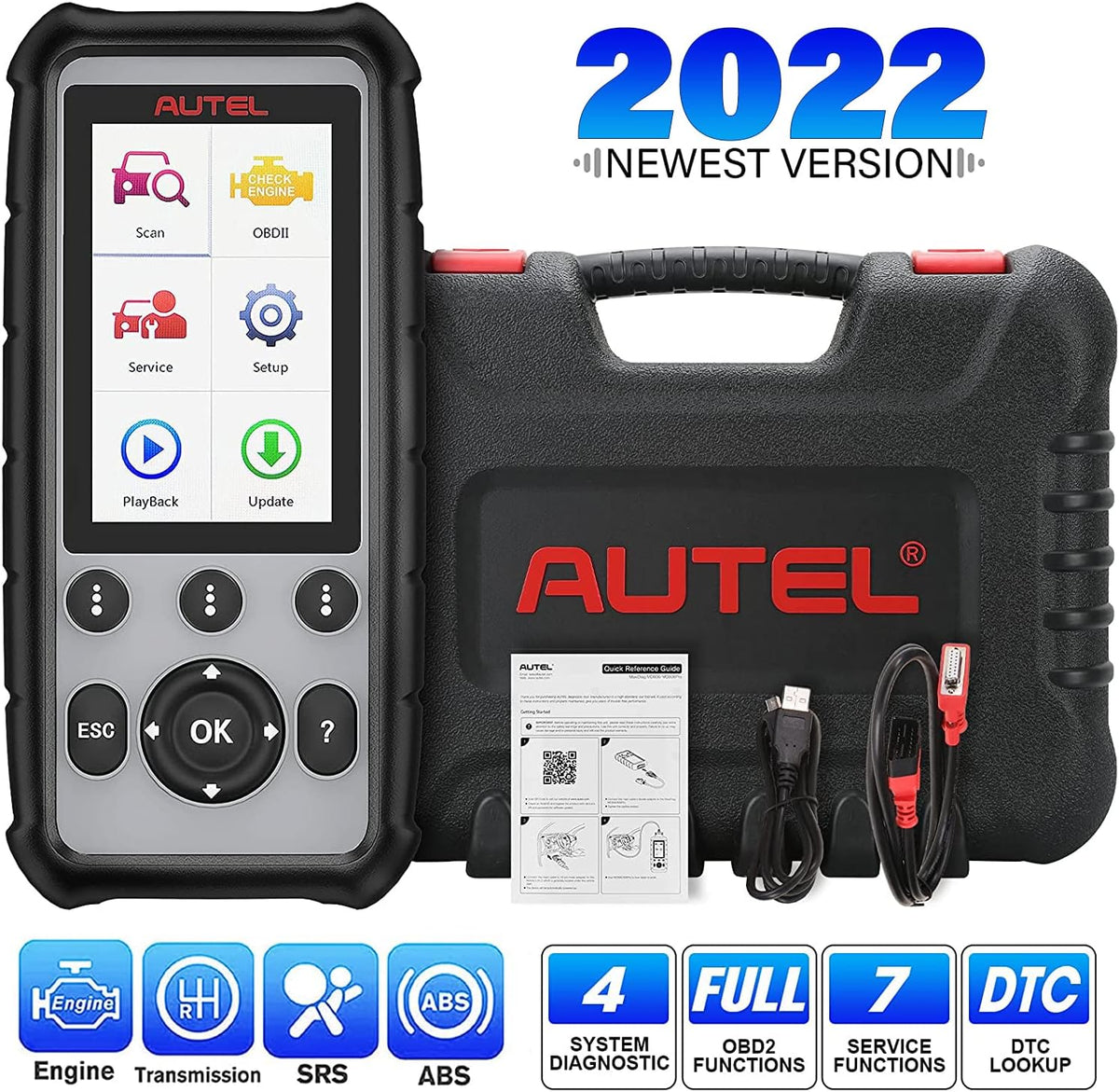 4 System Car Diagnostic Tool with ABS, Engine, Transmission, SRS OBD2 Functions L37010