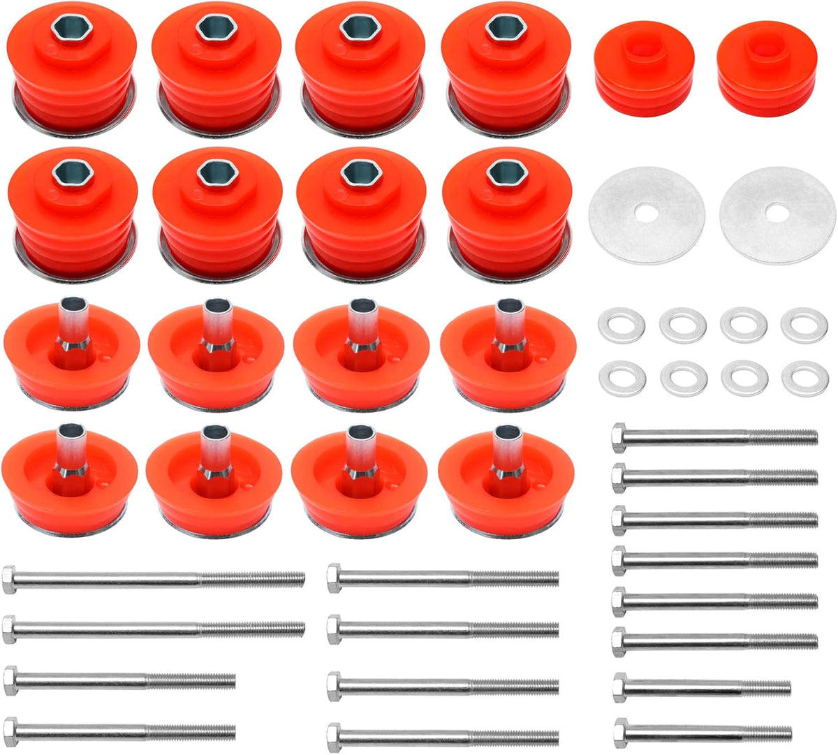 Body Mount Bushing Kit with Steel Sleeves and Hardware L8994