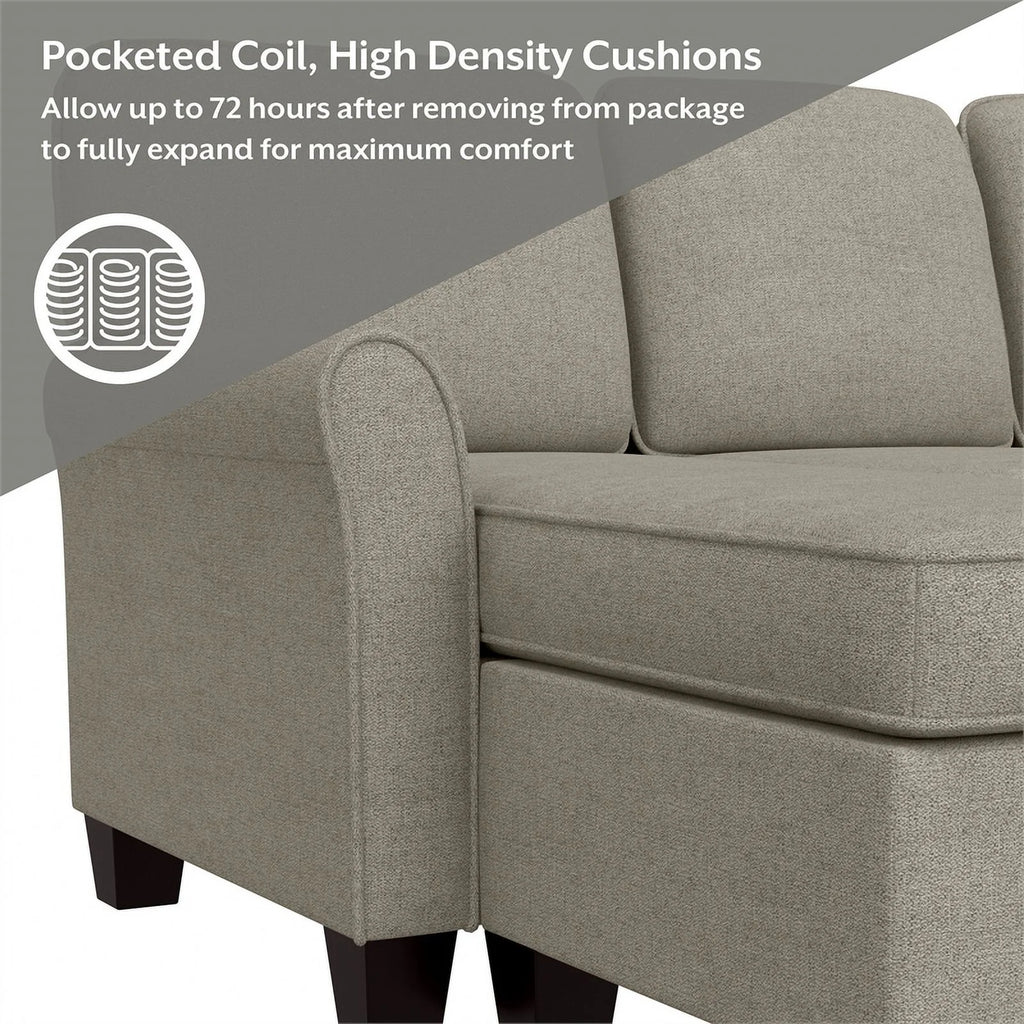 Reversible Sectional Chaise Greige Brown Fabric D771