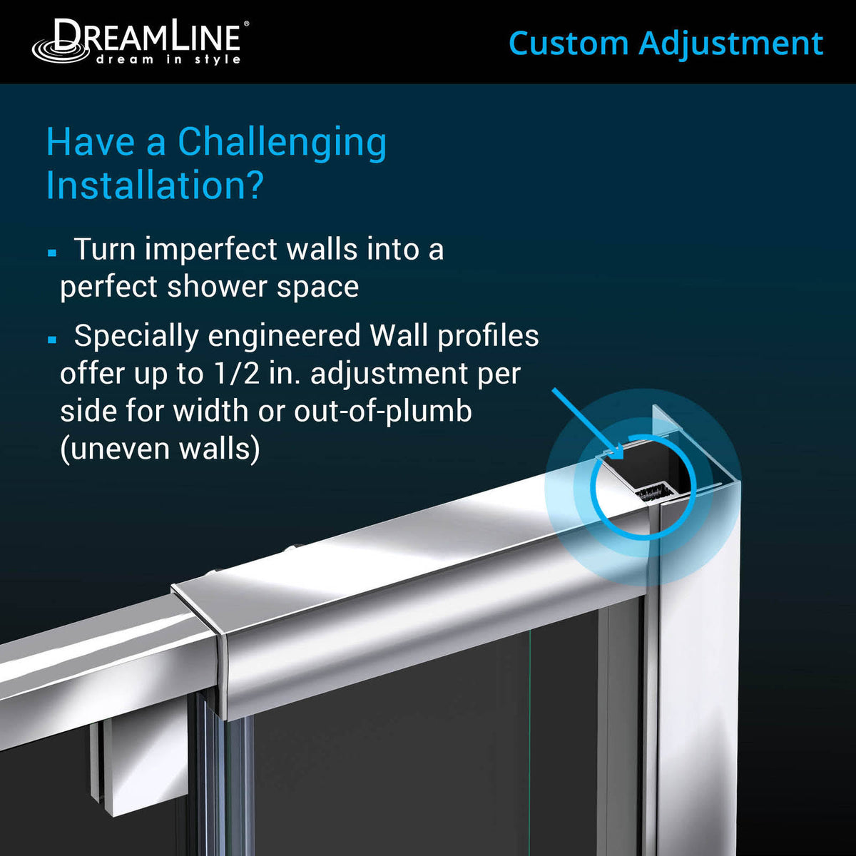 Semi-Frameless Pivot Shower Door in Brushed Nickel C85080