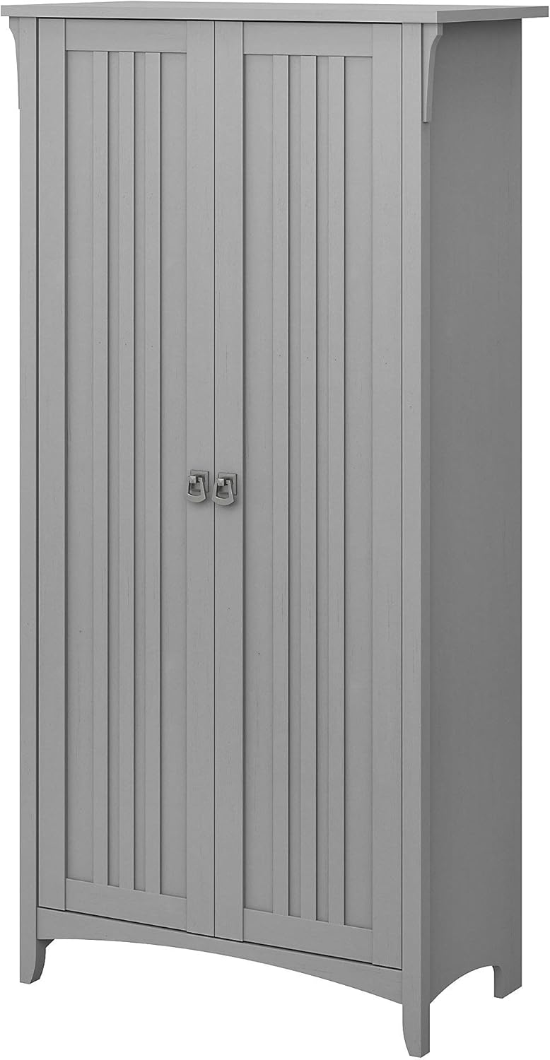 Tall Storage Cabinet with Doors in Cape Cod Gray D886538