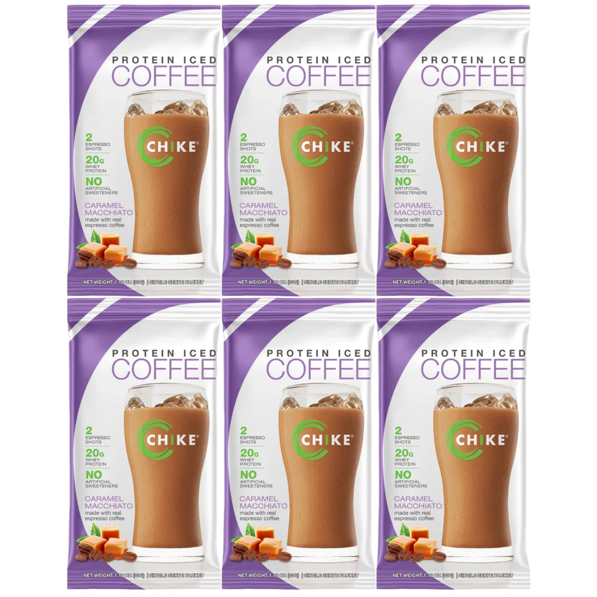 High Protein Iced Coffee Single Packets Caramel Macchiato 6-Pack X44579