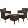 3-Piece Bistro Set with Rattan Chairs and Table H412