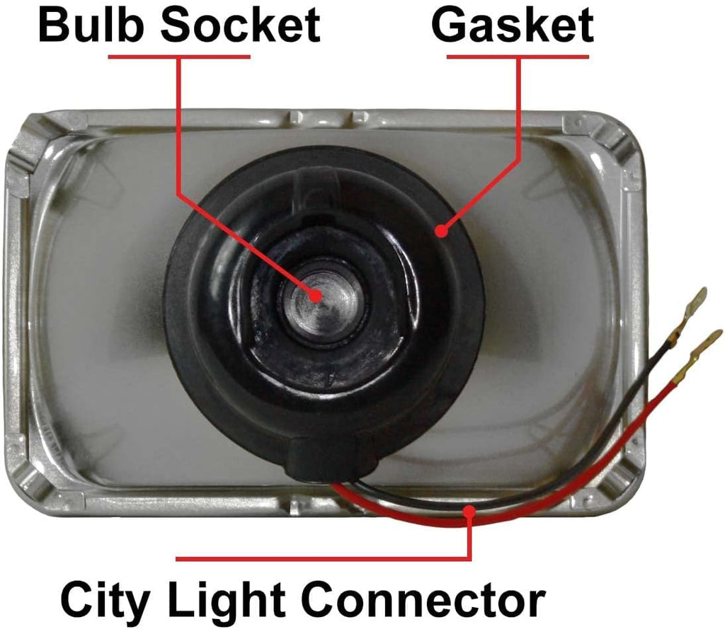4x6 Rectangular Conversion Headlights Kit Sealed Beam Glass Lights with Halogen High/Low Bulbs 60/55w 9003/H4 Pack of 2 Y446