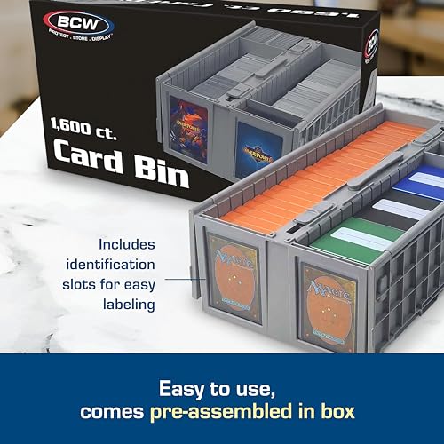 Gray Plastic Collectible Card Bin U241