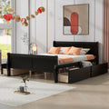 Queen Size Wood Platform Bed with 4 Drawers D5069