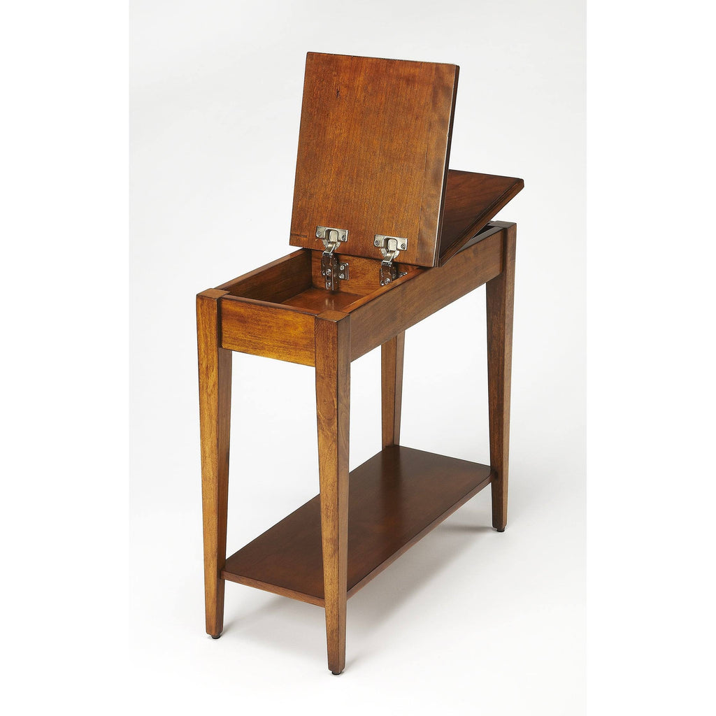 Olive Ash Burl Chairside Table O23420