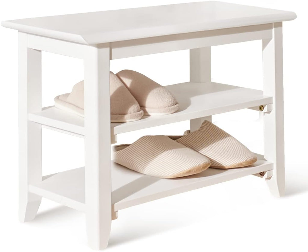 3 Tier Wooden Shoe Rack Bench, Dark Brown 47.2 G8954
