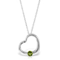 14k White Gold Open Heart Peridot Pendant Necklace F45003