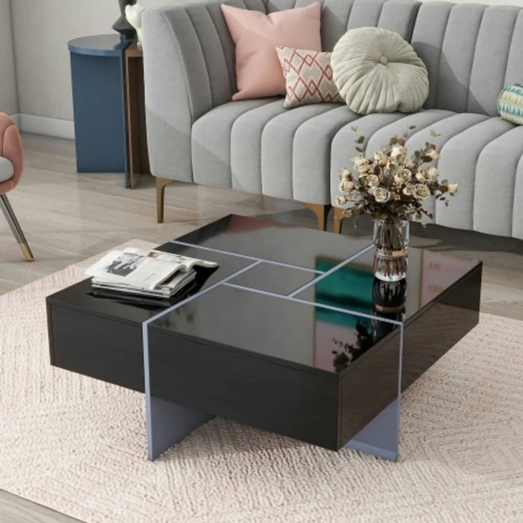 Coffee Table with 4 Hidden Storage Compartments V9313