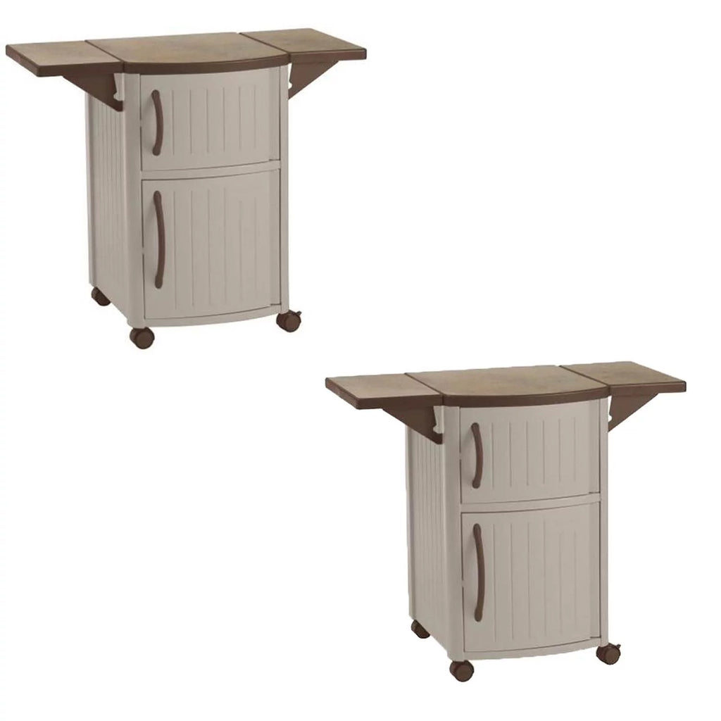 Portable Outdoor Patio Serving Station Table & Cabinet 2 Pack L525790