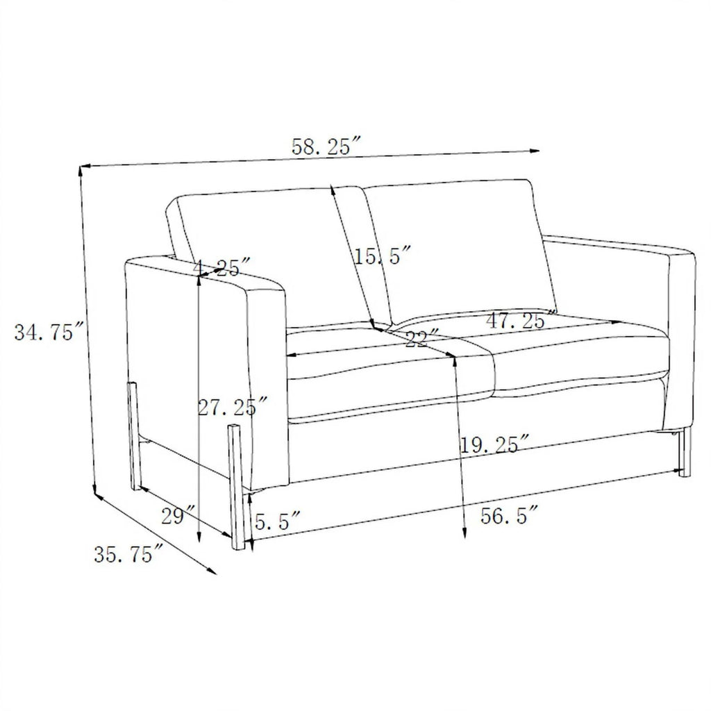 Upholstered Fabric Sofa Set with Track Arms O4468