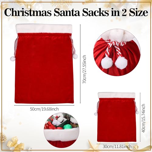 2 Pcs Christmas Velvet Drawstring Bags T8269