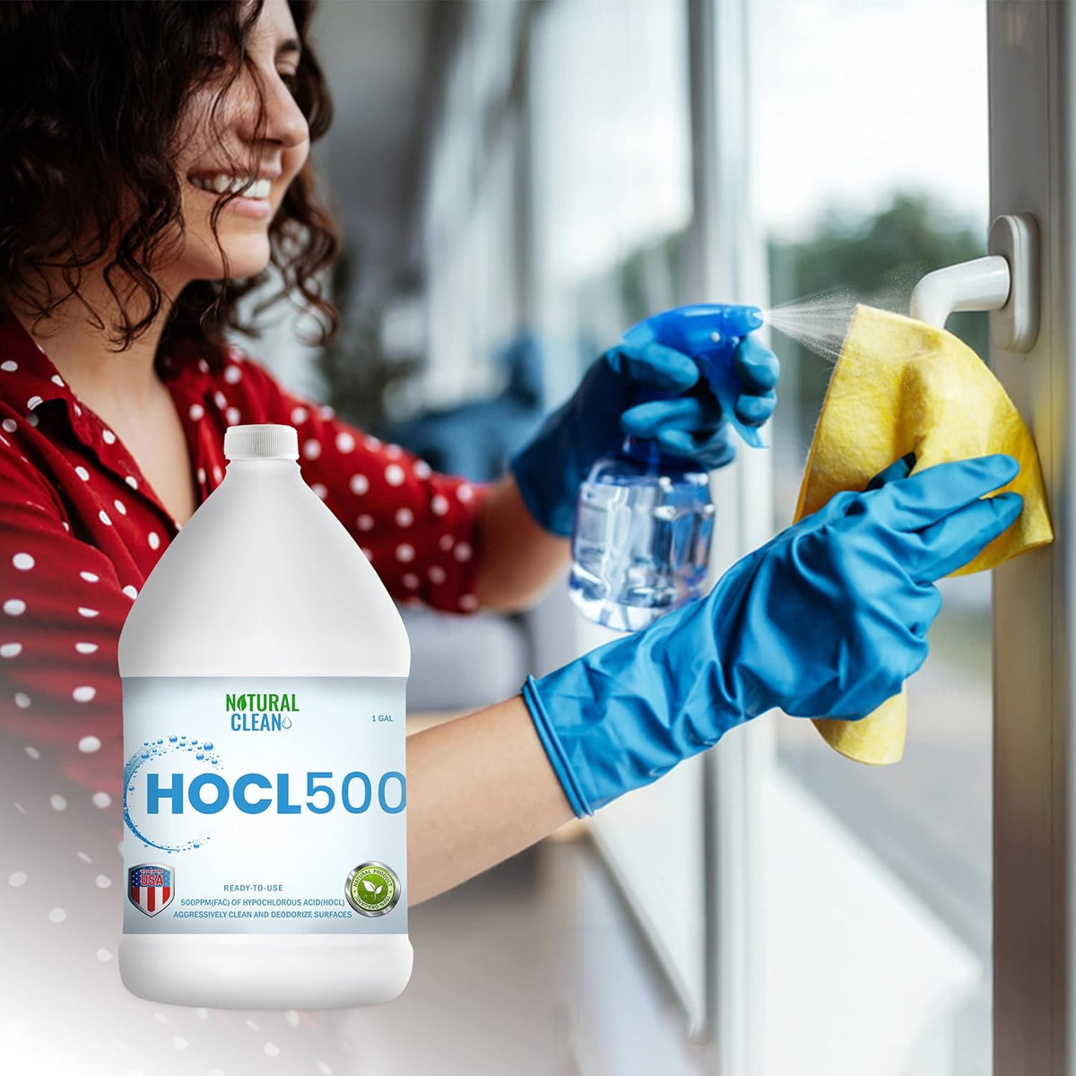 Hypochlorous Acid Hospital-Grade Cleaner, 500 PPM, 1-Gallon, Pack of 2 Y547